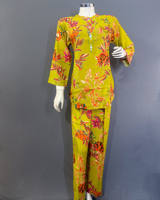 Lime Grove Floral Rayon Co-ord Set