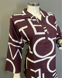Urban Script Deep Co-ord Set (Maroon Rayon)