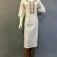 Desert Stripe Embroidered Linen Cotton Kurti Set