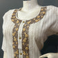 Desert Stripe Embroidered Linen Cotton Kurti Set