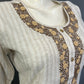 Desert Stripe Embroidered Linen Cotton Kurti Set