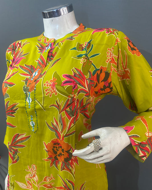 Lime Grove Floral Rayon Co-ord Set