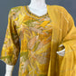 Sunshine Leaf Print Rayon Cotton Kurti Set