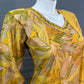 Sunshine Leaf Print Rayon Cotton Kurti Set