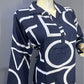Urban Script Rayon Co-ord Set (Navy Blue)