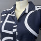 Urban Script Rayon Co-ord Set (Navy Blue)