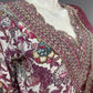 Vintage Burgundy Floral Rayon Cotton Kurti Set